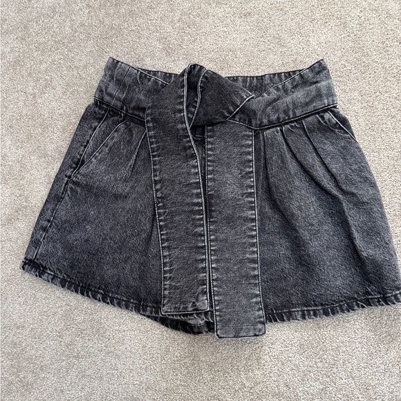 IRO - Ober Denim Paperbag Shorts - size 40, US size 8 - Dark Grey Wash - NWT - Picture 2 of 15